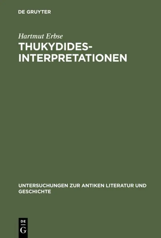 Cover: 9783110121261 | Thukydides-Interpretationen | Hartmut Erbse | Buch | XIII | Deutsch
