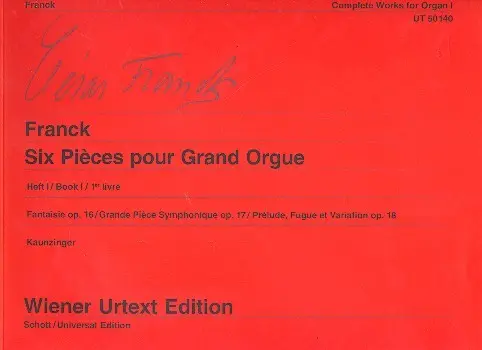 Cover: 9790500571261 | Complete Organ Works Volume 1 | César Franck | Wiener Urtext Edition