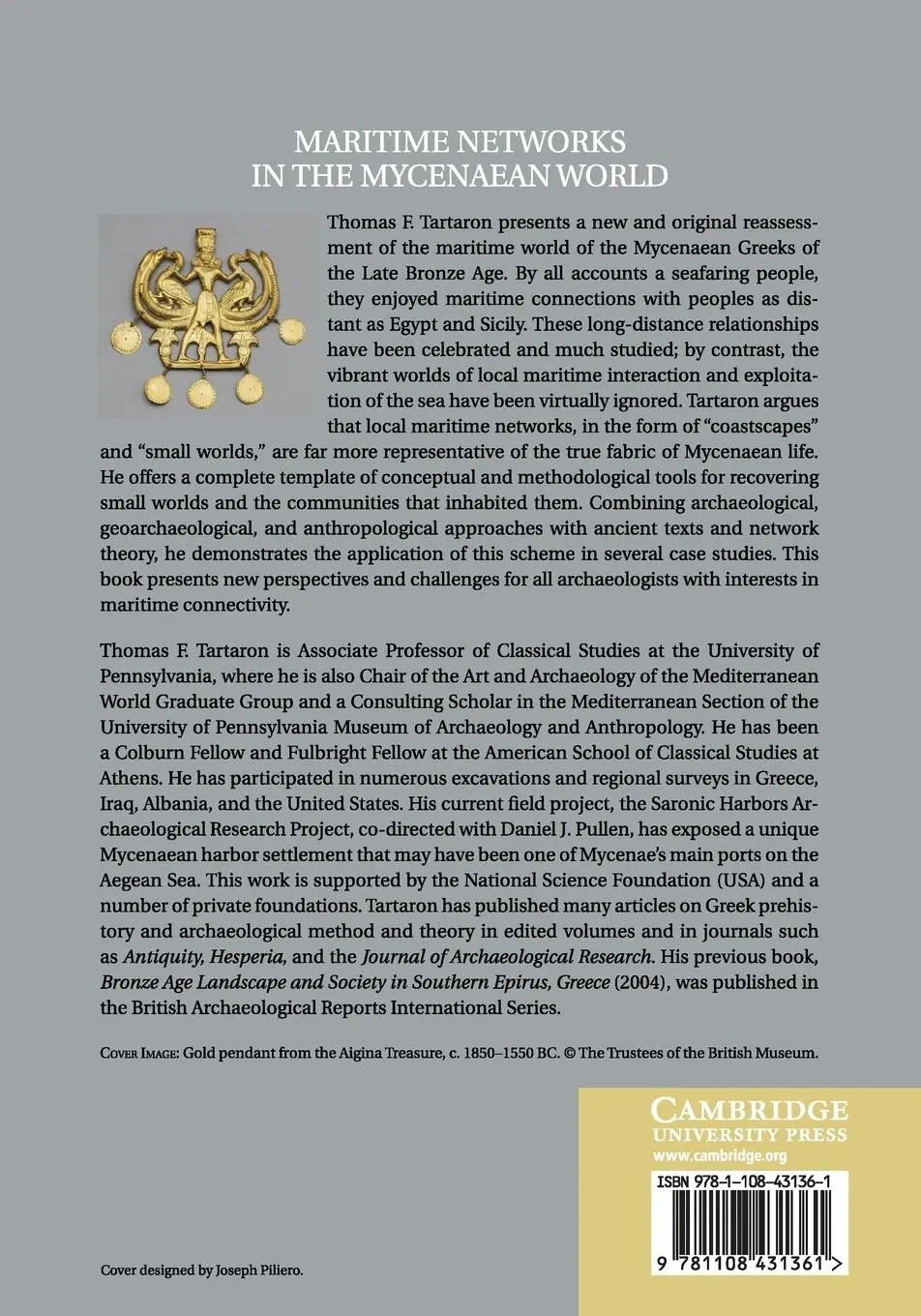 Rückseite: 9781108431361 | Maritime Networks in the Mycenaean World | Thomas Tartaron | Buch