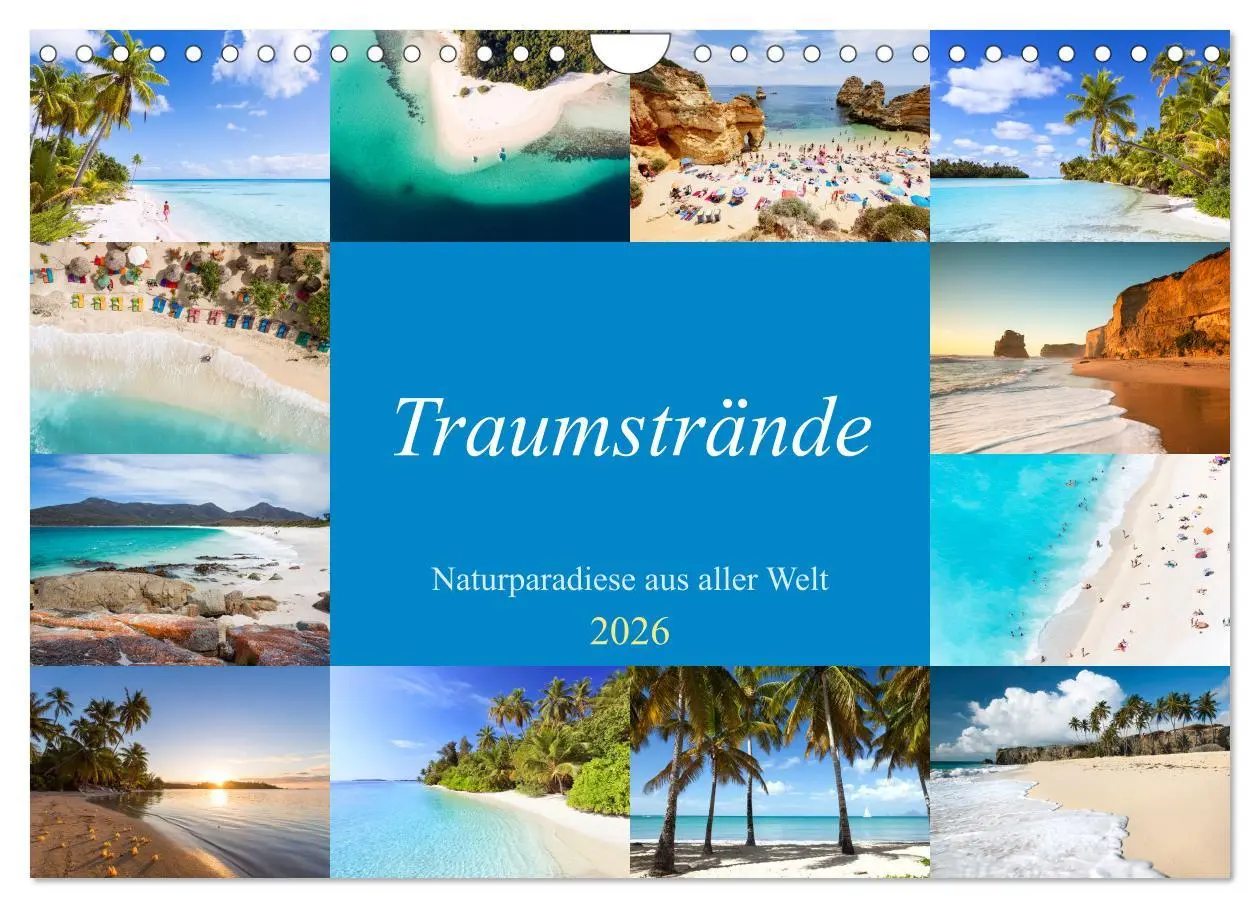 Cover: 9783457571361 | Traumstrände - Naturparadiese aus aller Welt (Wandkalender 2026 DIN...
