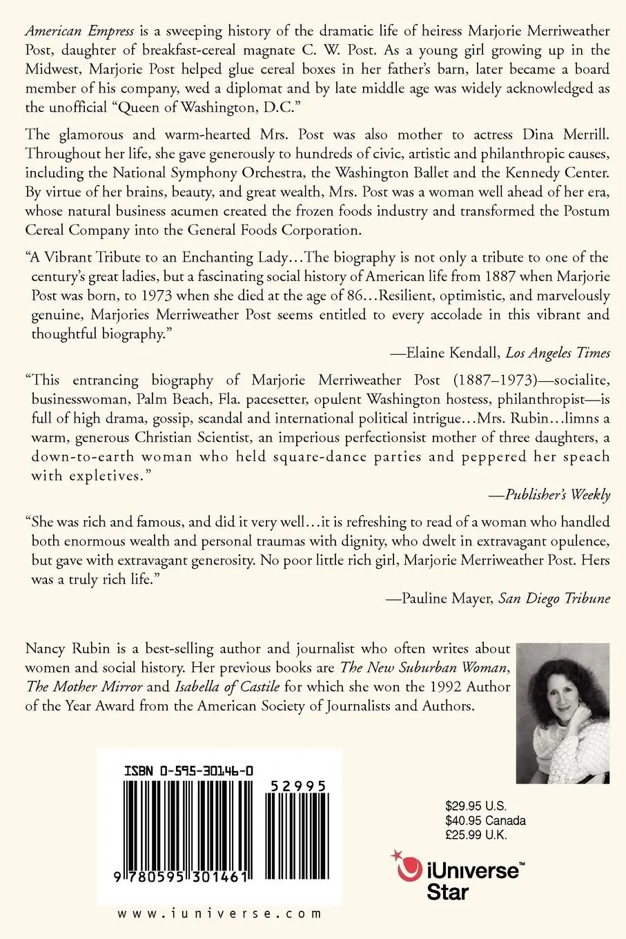 Rückseite: 9780595301461 | American Empress | The Life and Times of Marjorie Merriweather Post