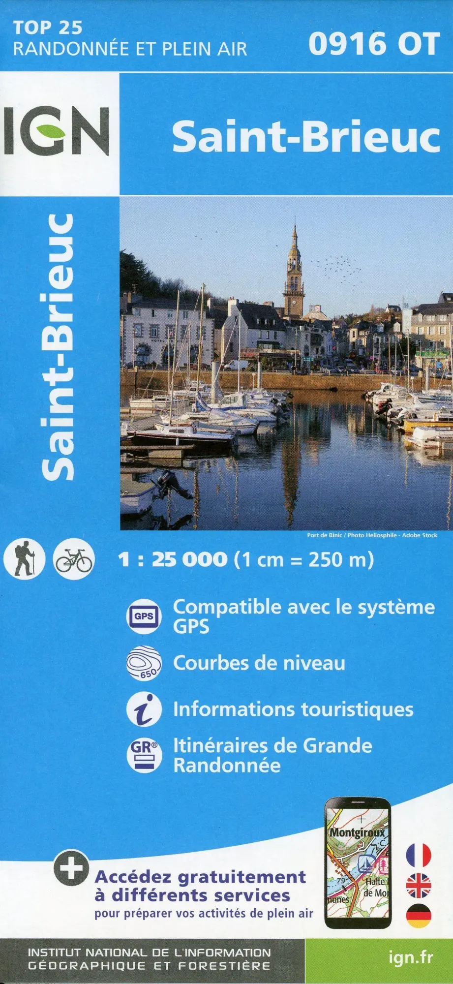 Cover: 9782758551461 | 0916OT St-Brieuc | (Land-)Karte | IGN Topographische Wanderkarten