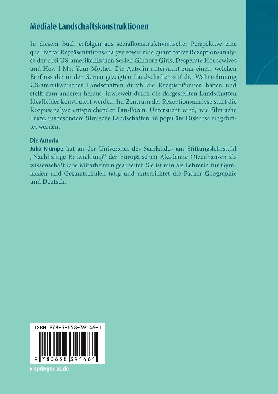 Rückseite: 9783658391461 | Mediale Landschaftskonstruktionen | Julia Klumpe | Taschenbuch | xiii
