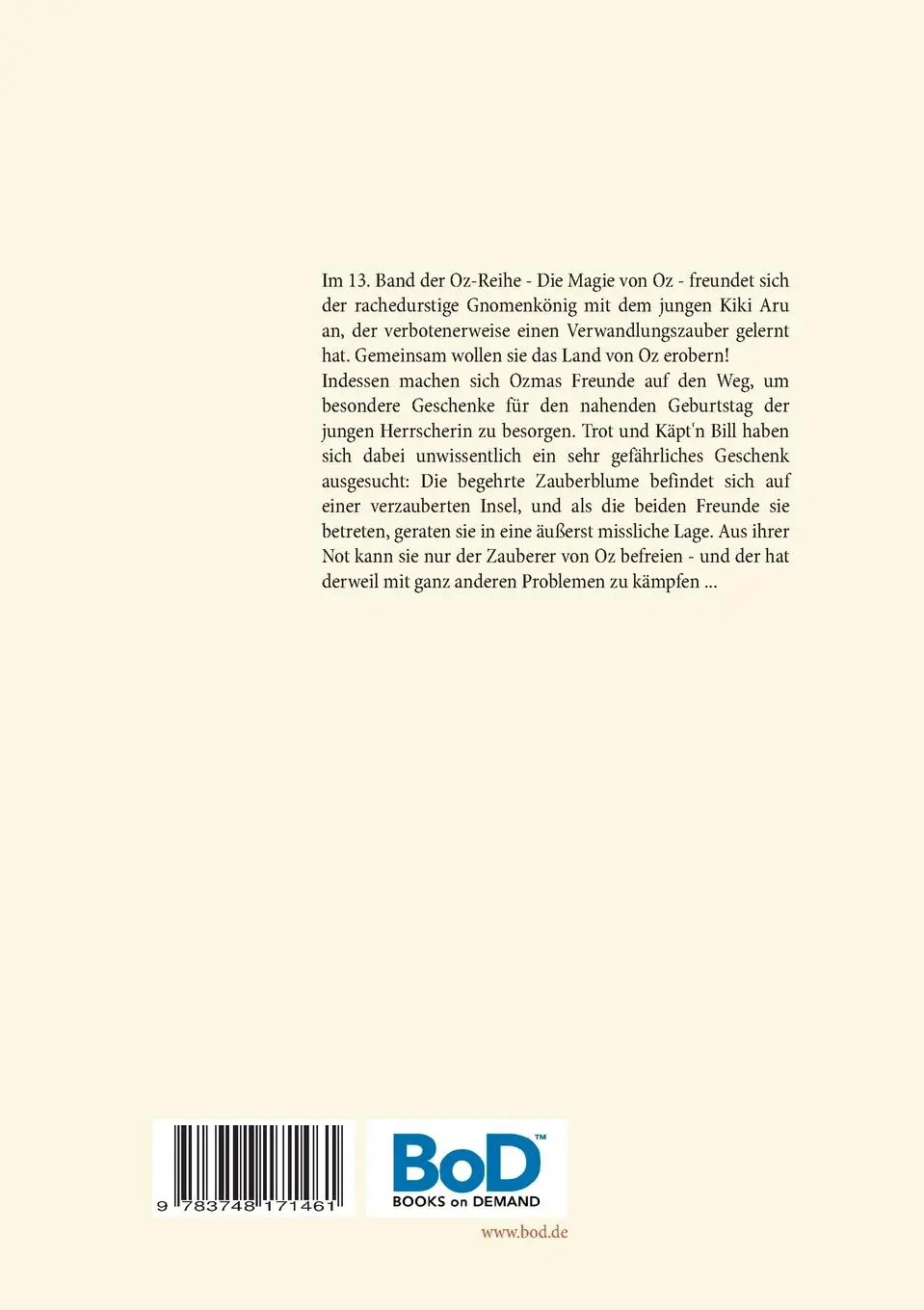 Rückseite: 9783748171461 | Die Magie von Oz - Die Oz-Bücher Band 13 | L. Frank Baum | Taschenbuch