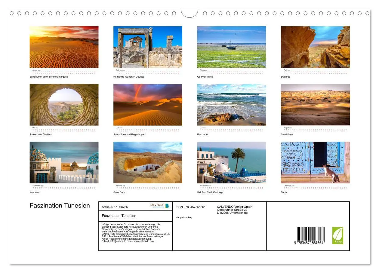 Bild: 9783457551561 | Faszination Tunesien (Wandkalender 2026 DIN A3 quer), CALVENDO...
