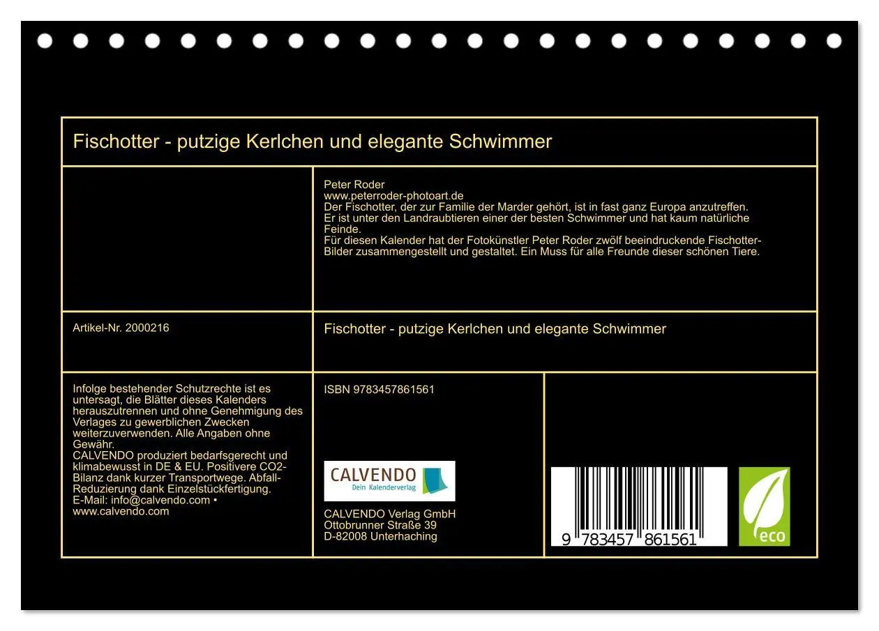 Bild: 9783457861561 | Fischotter - putzige Kerlchen und elegante Schwimmer (Tischkalender...