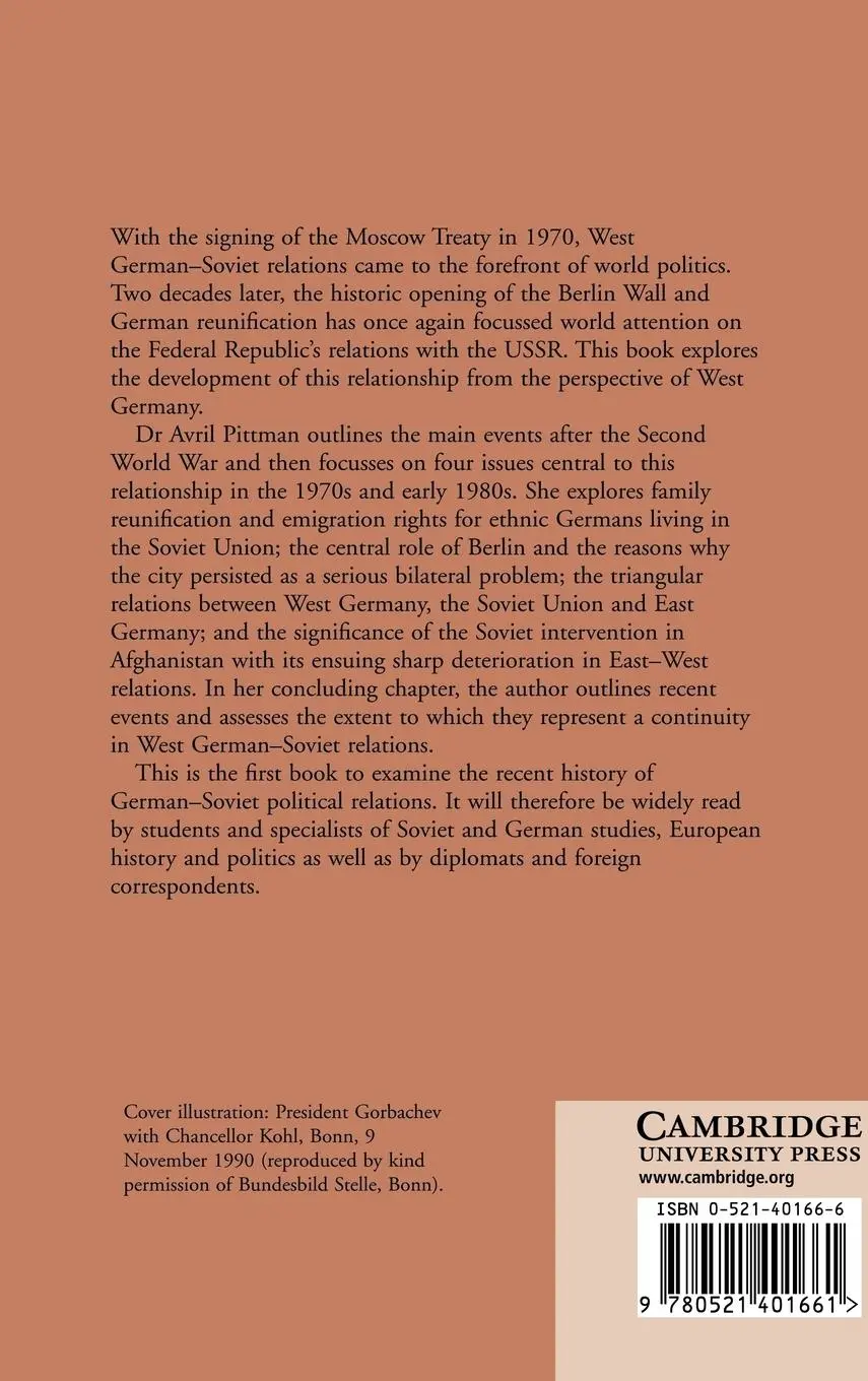 Rückseite: 9780521401661 | From Ostpolitik to Reunification | Avril Pittman | Buch | Englisch