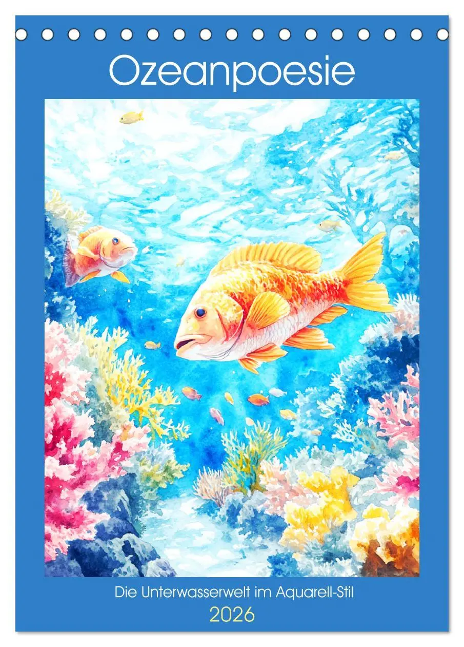 Cover: 9783457301661 | Ozeanpoesie. Die Unterwasserwelt im Aquarell-Stil (Tischkalender...