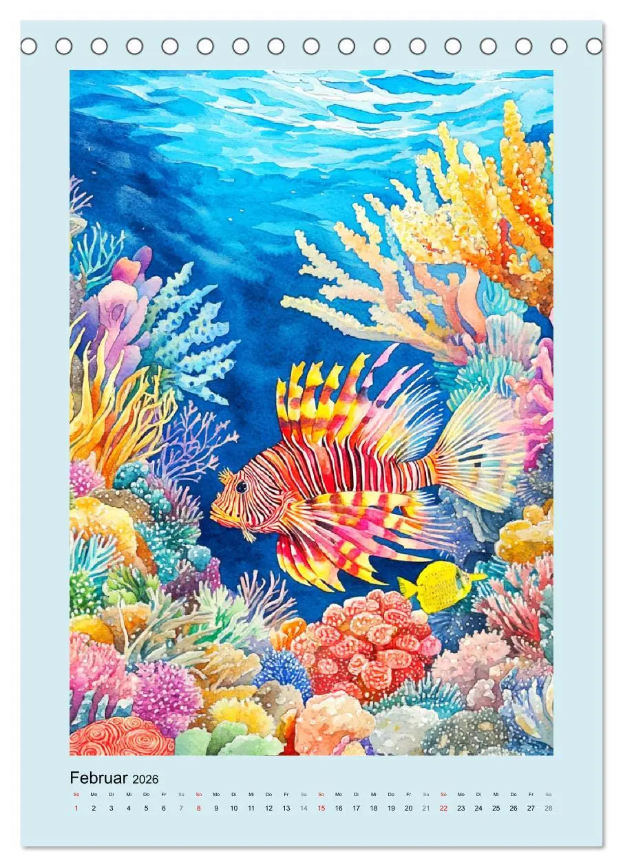Bild: 9783457301661 | Ozeanpoesie. Die Unterwasserwelt im Aquarell-Stil (Tischkalender...