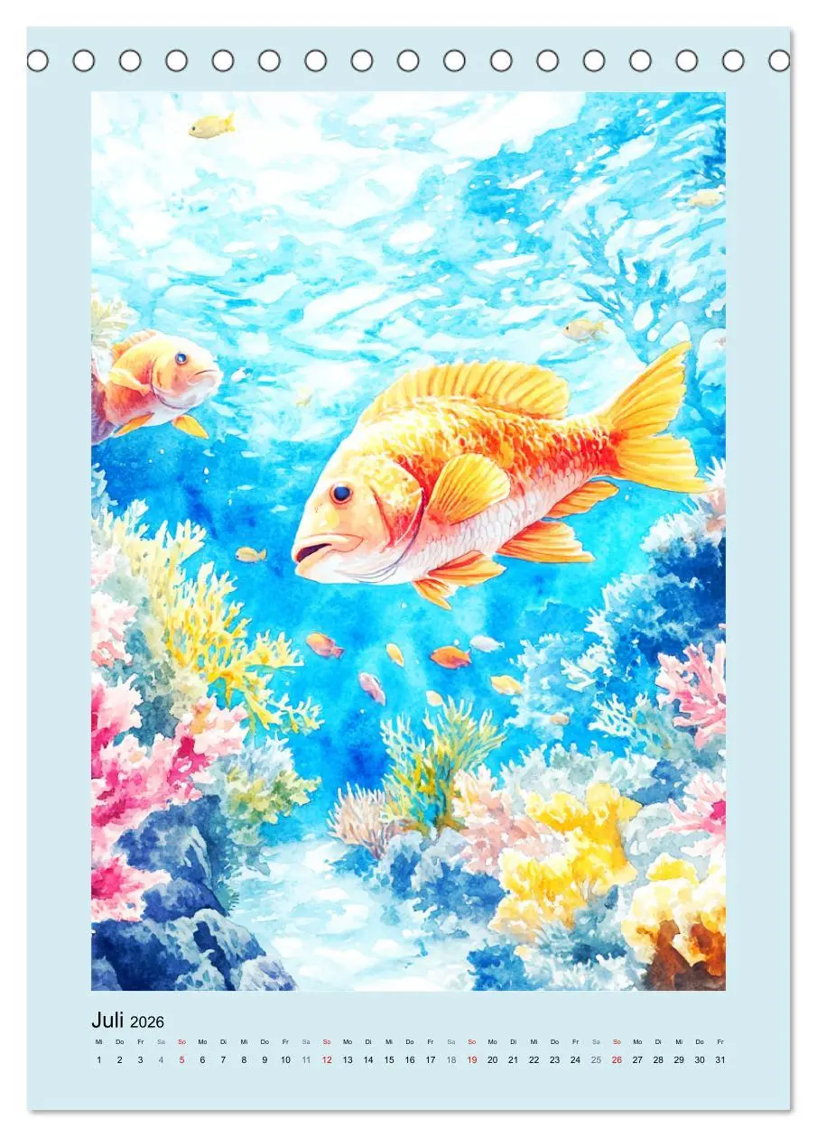 Bild: 9783457301661 | Ozeanpoesie. Die Unterwasserwelt im Aquarell-Stil (Tischkalender...