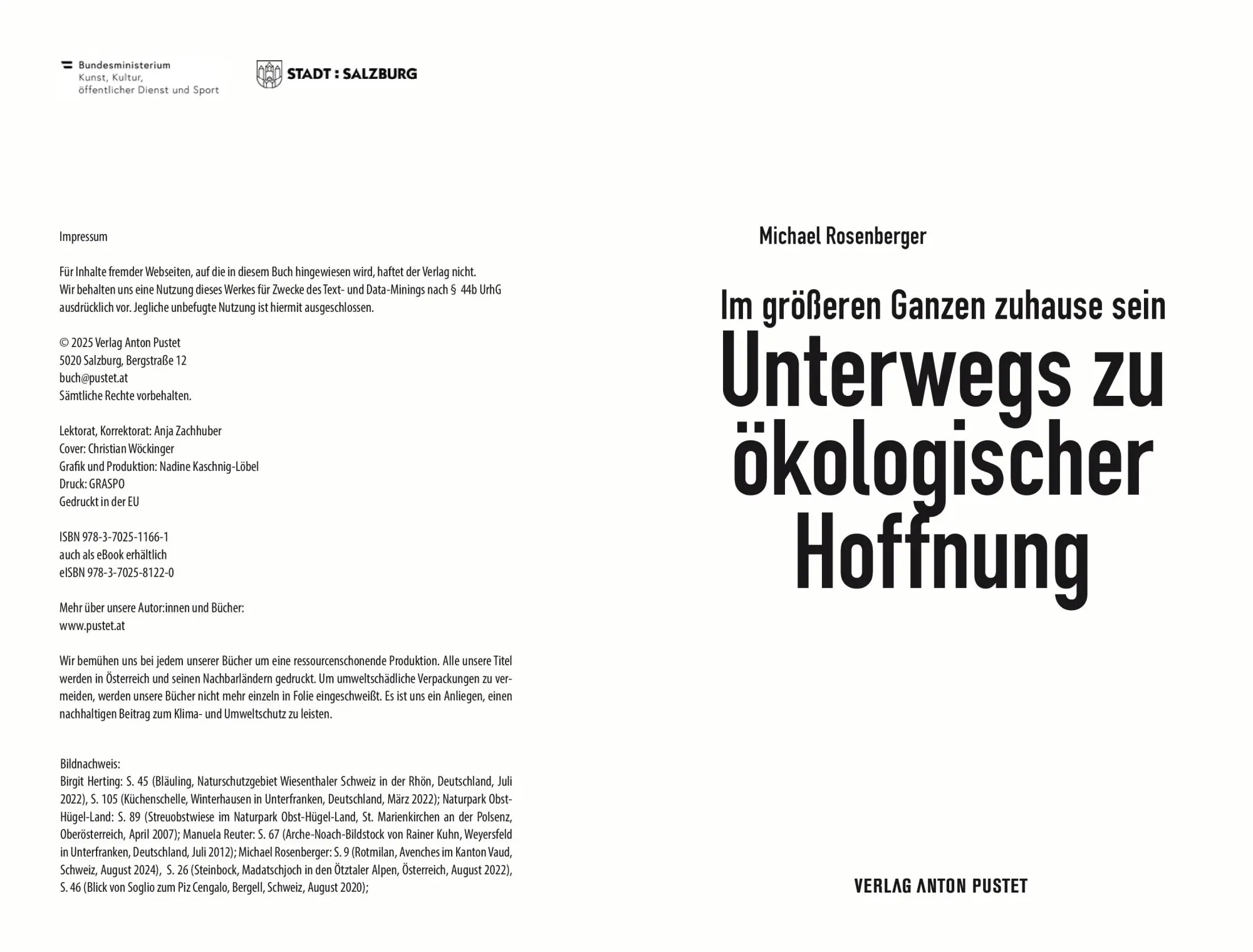 Bild: 9783702511661 | Unterwegs zu ökologischer Hoffnung | Michael Rosenberger | Buch | 2025