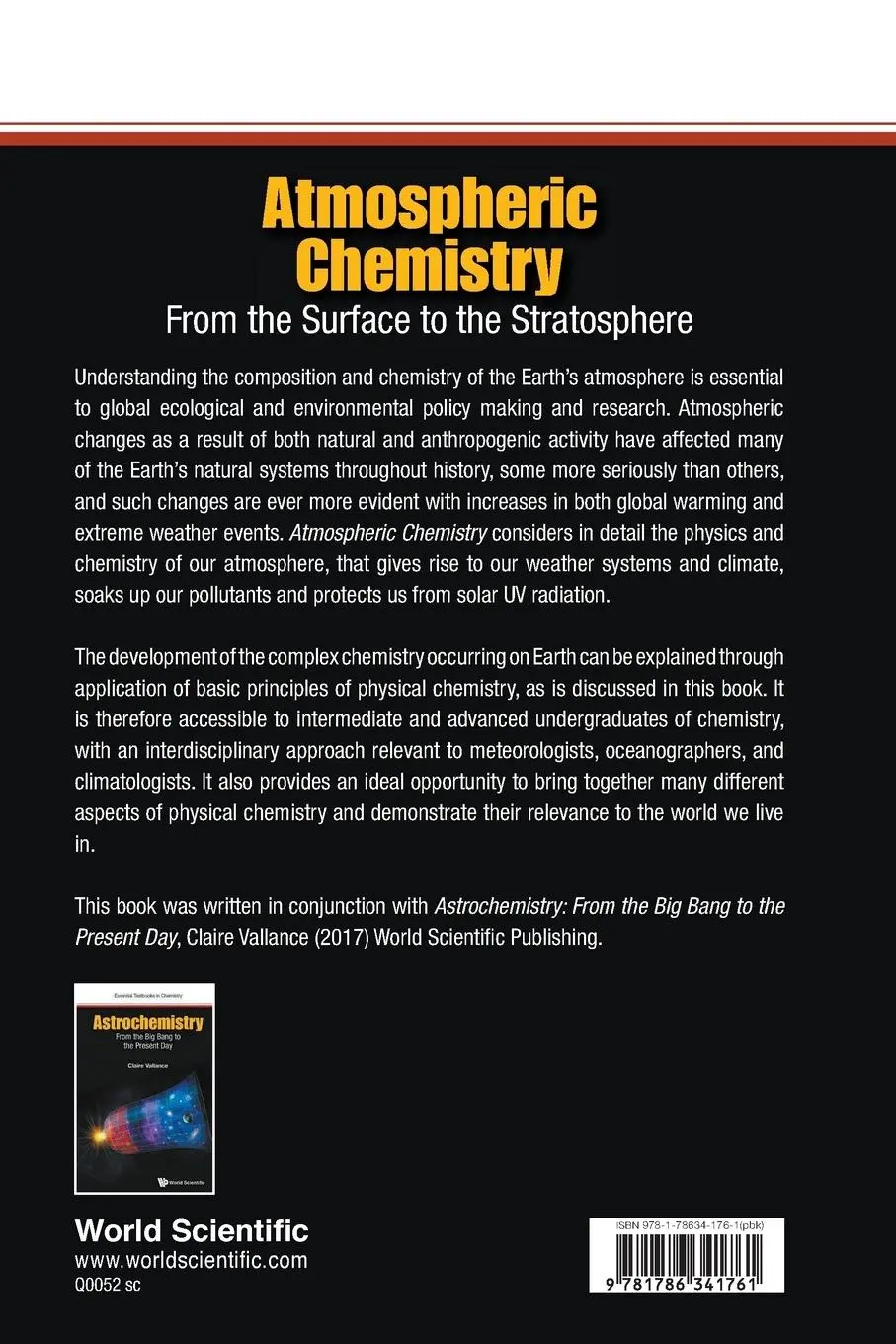 Rückseite: 9781786341761 | ATMOSPHERIC CHEMISTRY | FROM THE SURFACE TO THE STRATOSPHERE | Ritchie