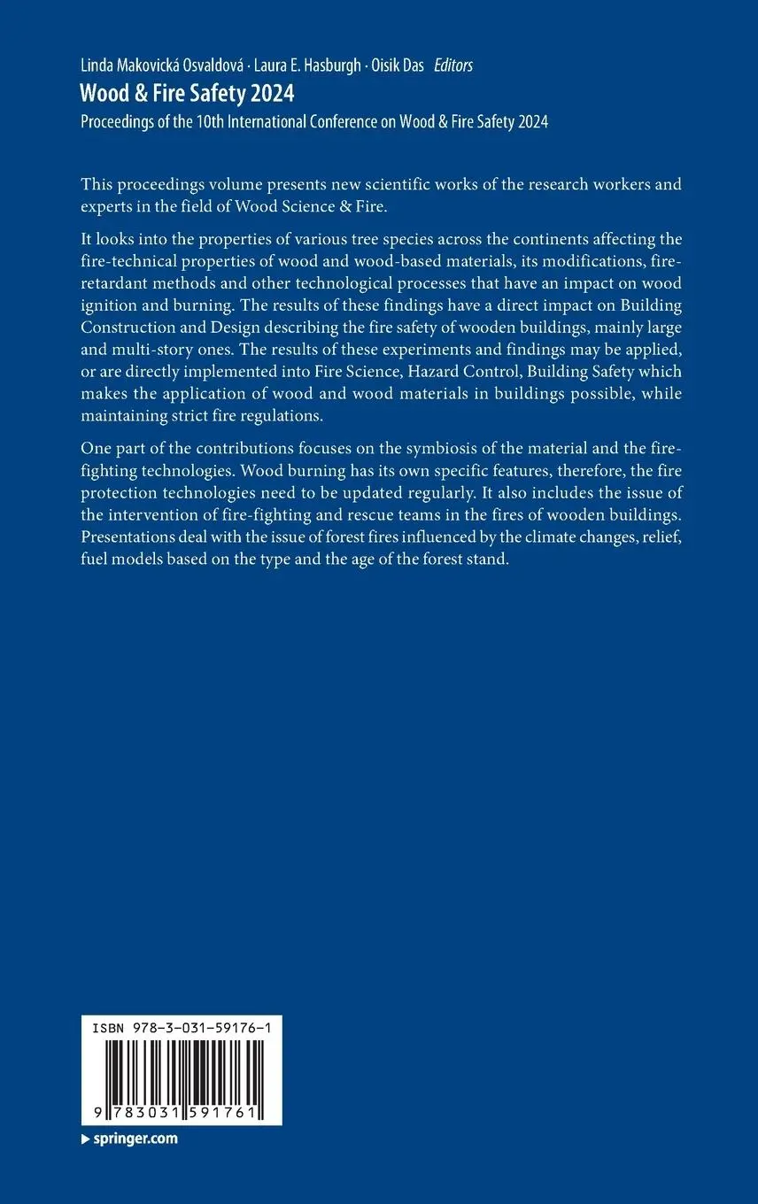 Rückseite: 9783031591761 | Wood &amp; Fire Safety 2024 | Linda Makovická Osvaldová (u. a.) | Buch