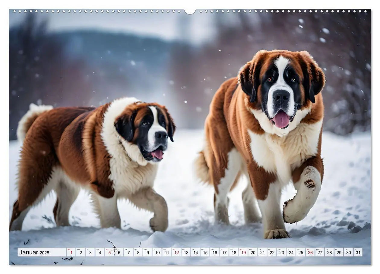 Bild: 9783457221761 | Gigant Bernhardiner (hochwertiger Premium Wandkalender 2025 DIN A2...