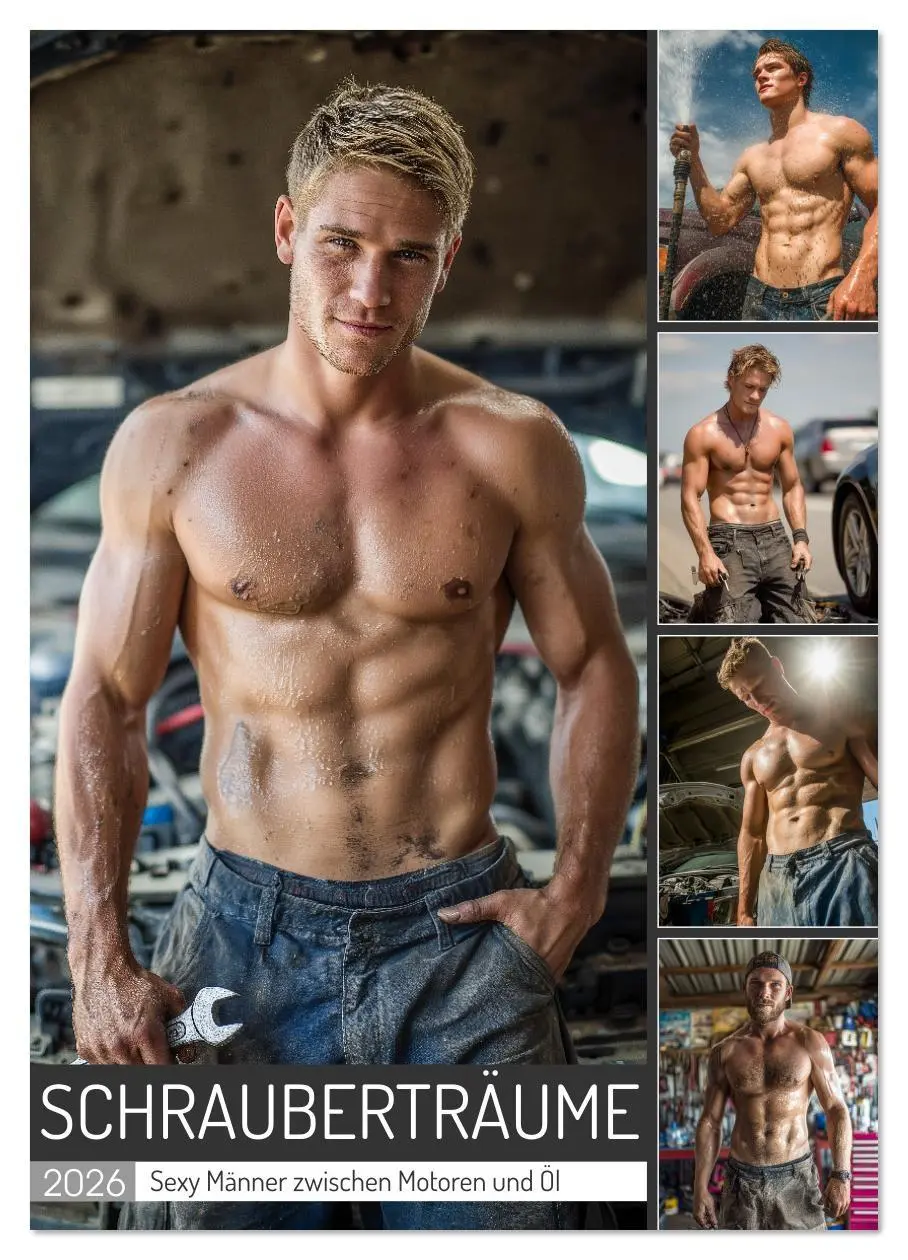 Cover: 9783516621761 | Schrauberträume - Sexy Männer zwischen Motoren und Öl (Wandkalender...