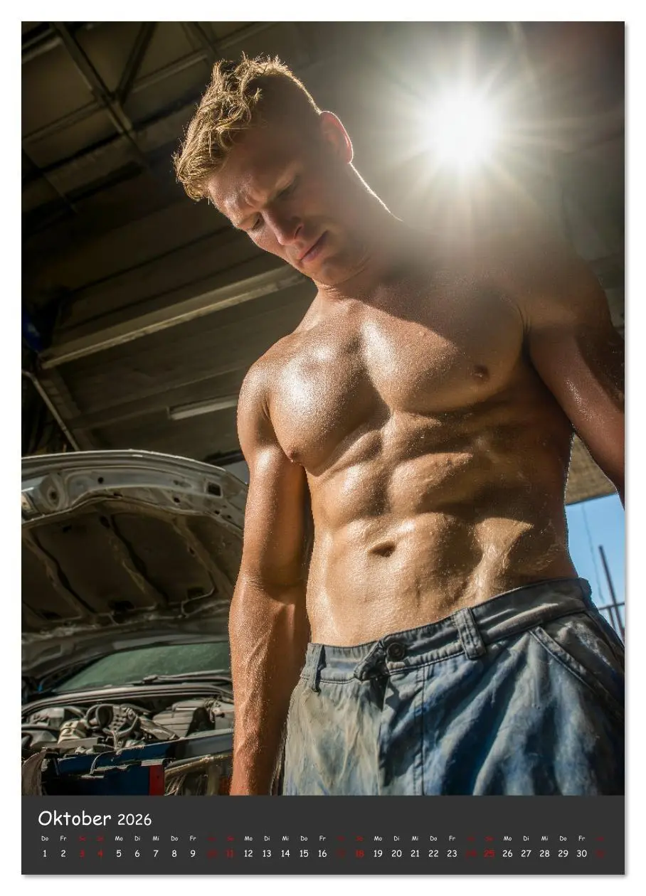 Bild: 9783516621761 | Schrauberträume - Sexy Männer zwischen Motoren und Öl (Wandkalender...