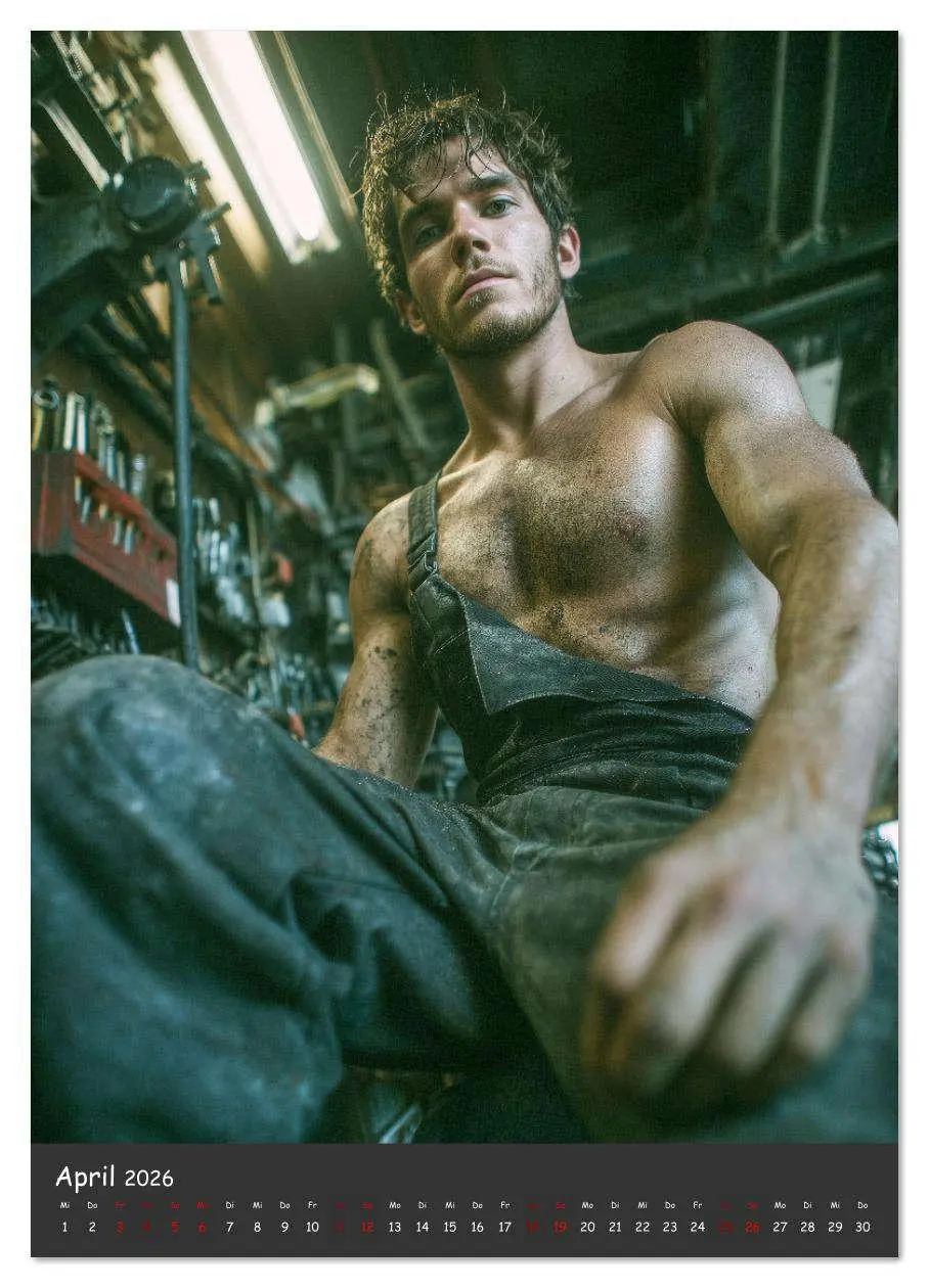 Bild: 9783516621761 | Schrauberträume - Sexy Männer zwischen Motoren und Öl (Wandkalender...