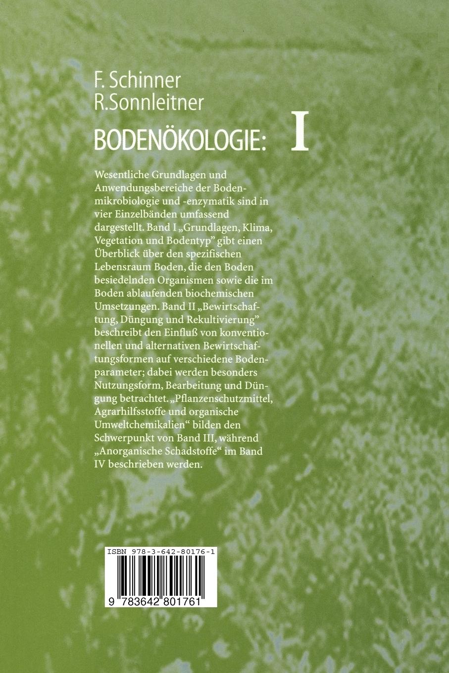 Rückseite: 9783642801761 | Bodenökologie: Mikrobiologie und Bodenenzymatik Band I | Taschenbuch