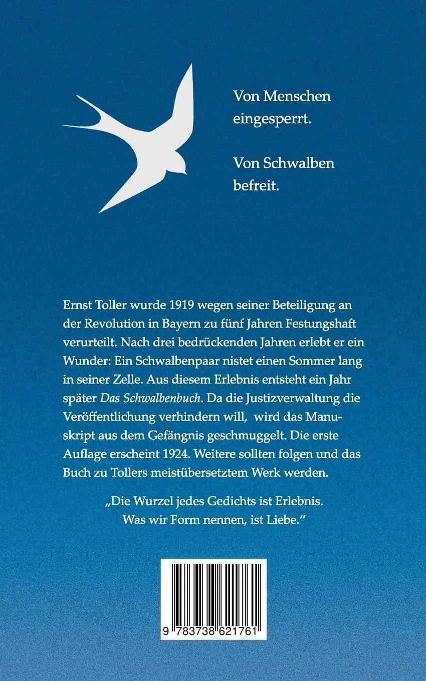 Rückseite: 9783738621761 | Das Schwalbenbuch | Ernst Toller | Taschenbuch | 144 S. | Deutsch