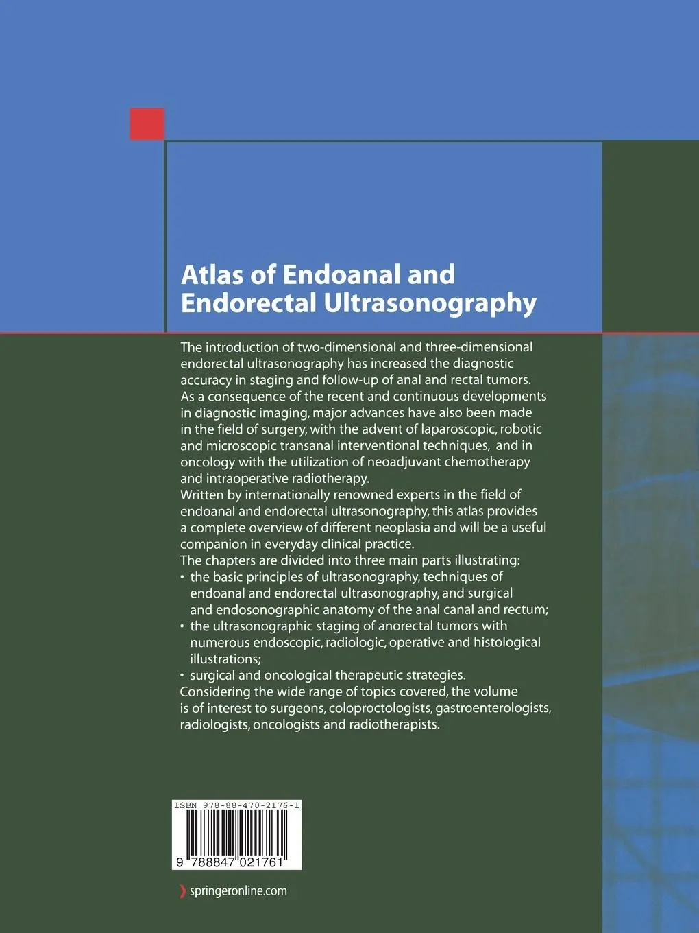 Rückseite: 9788847021761 | Atlas of Endoanal and Endorectal Ultrasonography | Santoro (u. a.)