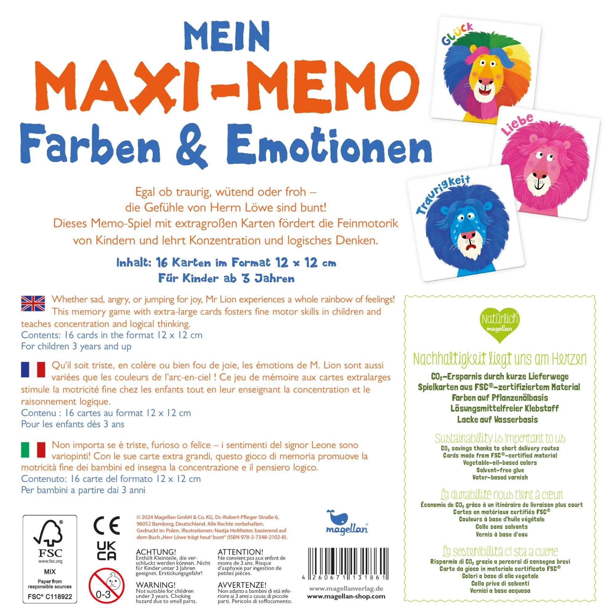 Rückseite: 4260671131861 | Mein Maxi-Memo - Farben &amp; Emotionen | Nastja Holtfreter | Spiel | 2024