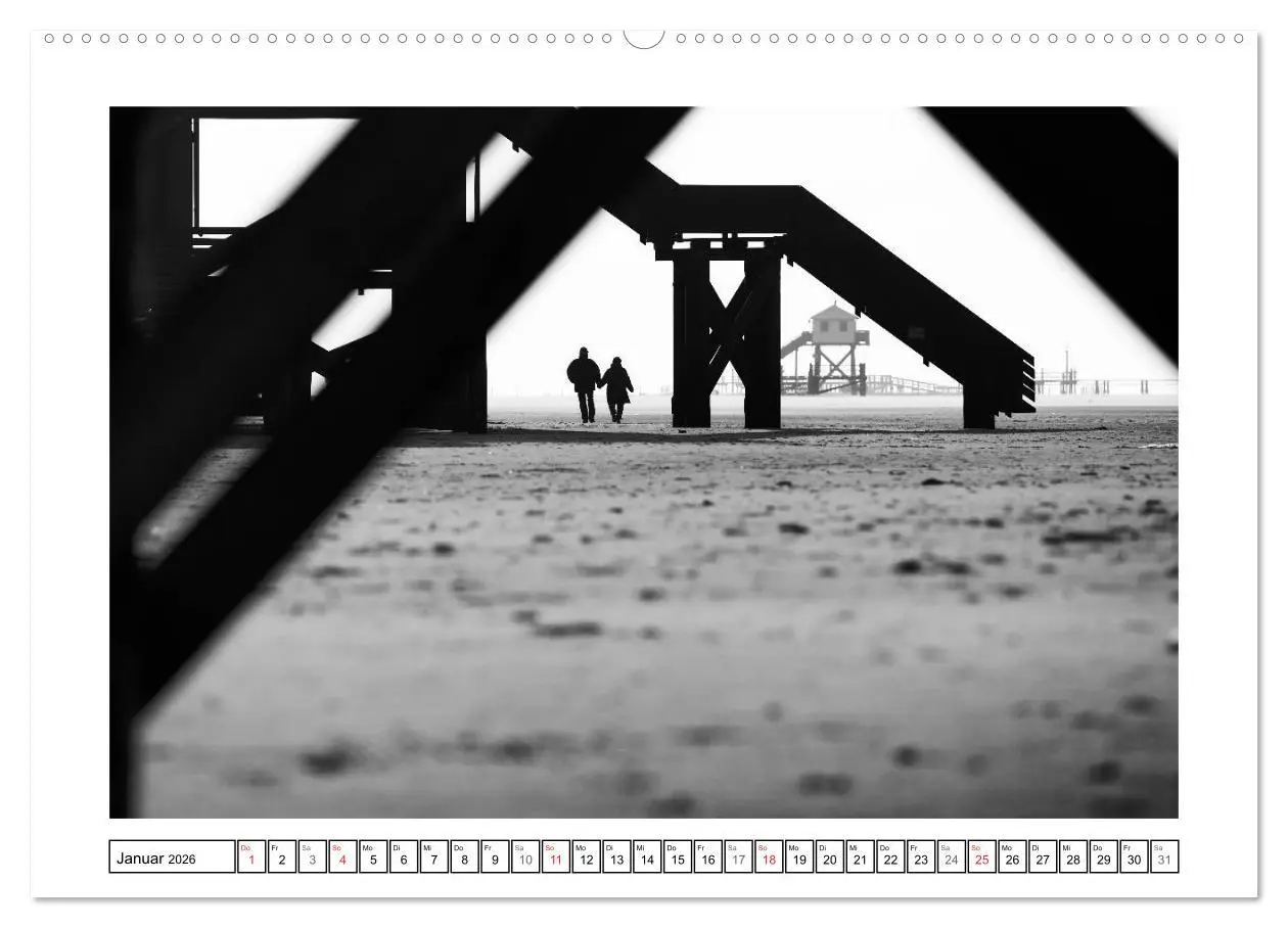 Bild: 9783516091861 | Am Strand von St. Peter-Ording SCHWARZ-WEISS (hochwertiger Premium...