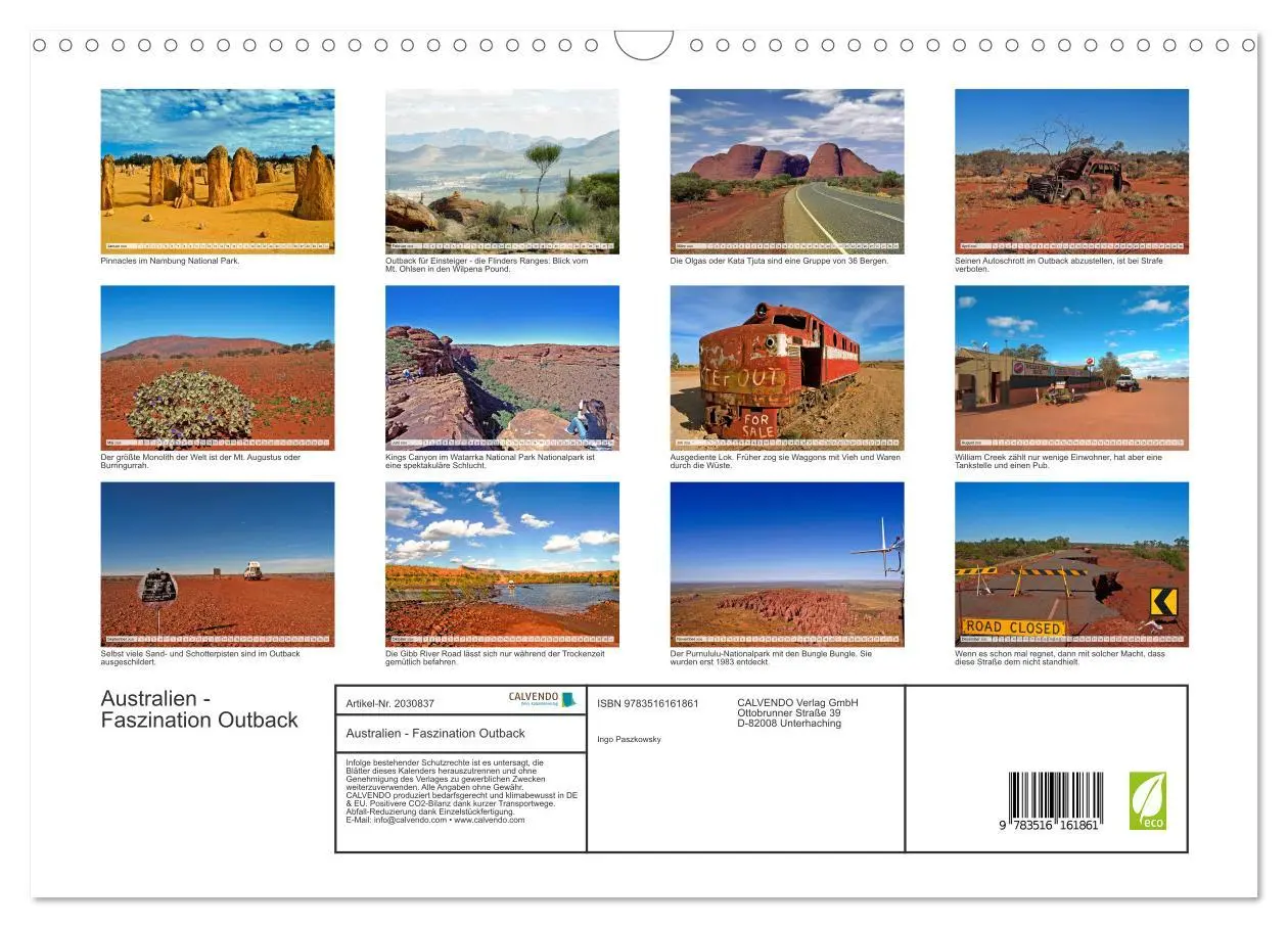 Bild: 9783516161861 | Australien - Faszination Outback (Wandkalender 2026 DIN A3 quer),...