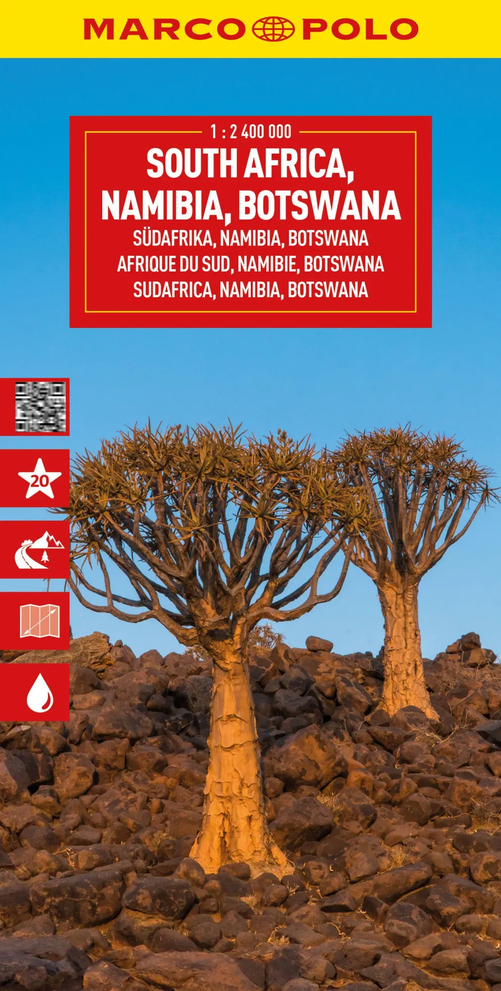 Cover: 9783575021861 | MARCO POLO Reisekarte Südafrika, Namibia, Botswana 1:2,4 Mio. | 2025