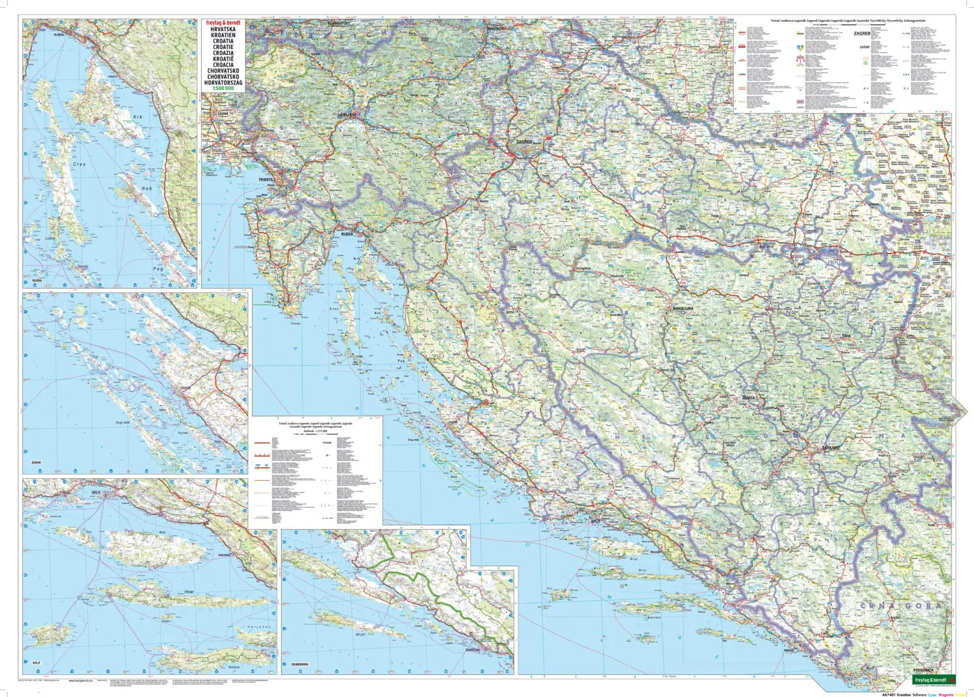 Bild: 9783707921861 | Kroatien, Straßenkarte 1:500.000, freytag &amp; berndt | freytag &amp; berndt