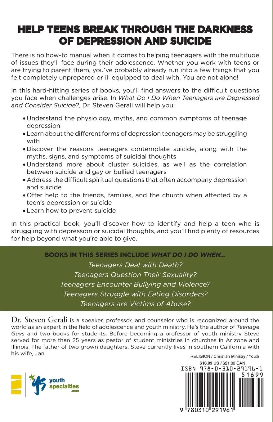Rückseite: 9780310291961 | What Do I Do When Teenagers Are Depressed and Contemplate Suicide?