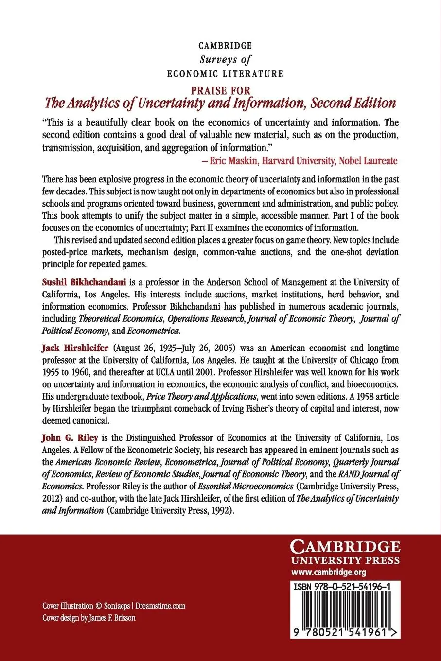 Rückseite: 9780521541961 | The Analytics of Uncertainty and Information, Second Edition | Buch