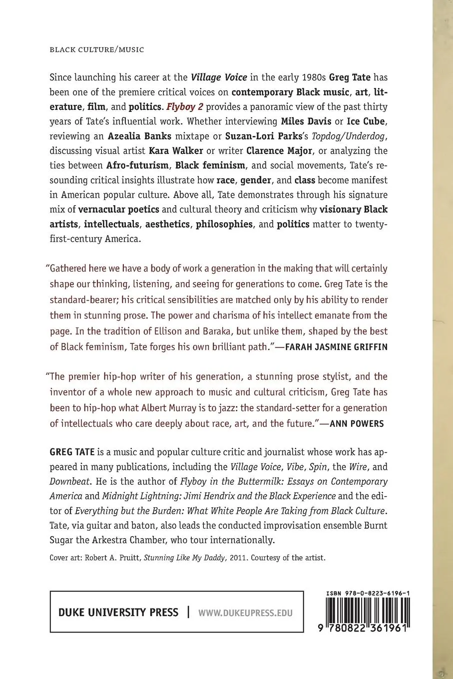 Rückseite: 9780822361961 | Flyboy 2 | The Greg Tate Reader | Greg Tate | Taschenbuch | Englisch