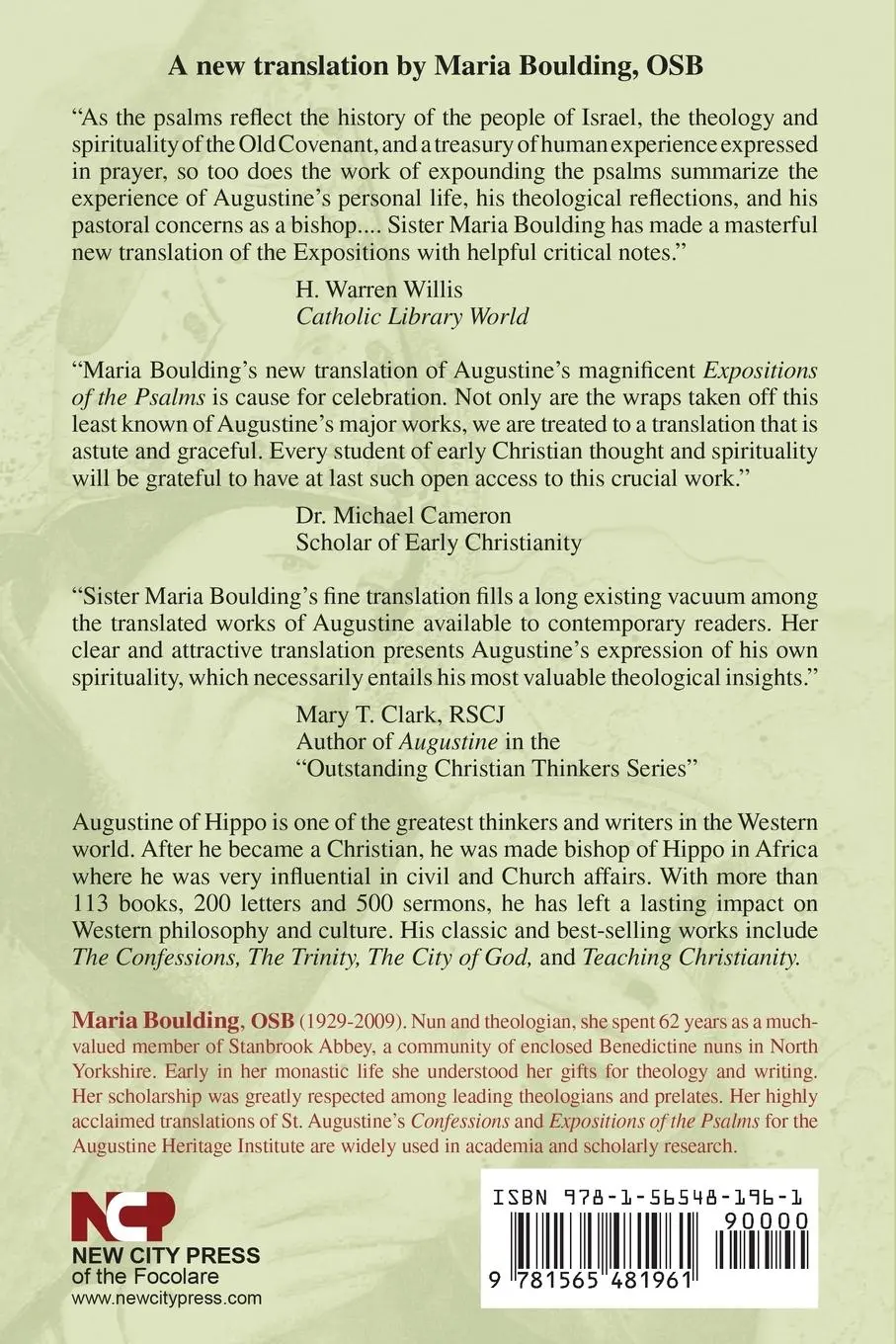 Rückseite: 9781565481961 | Expositions of the Psalms Vol. 5, PS 99-120 | St Augustine | Buch