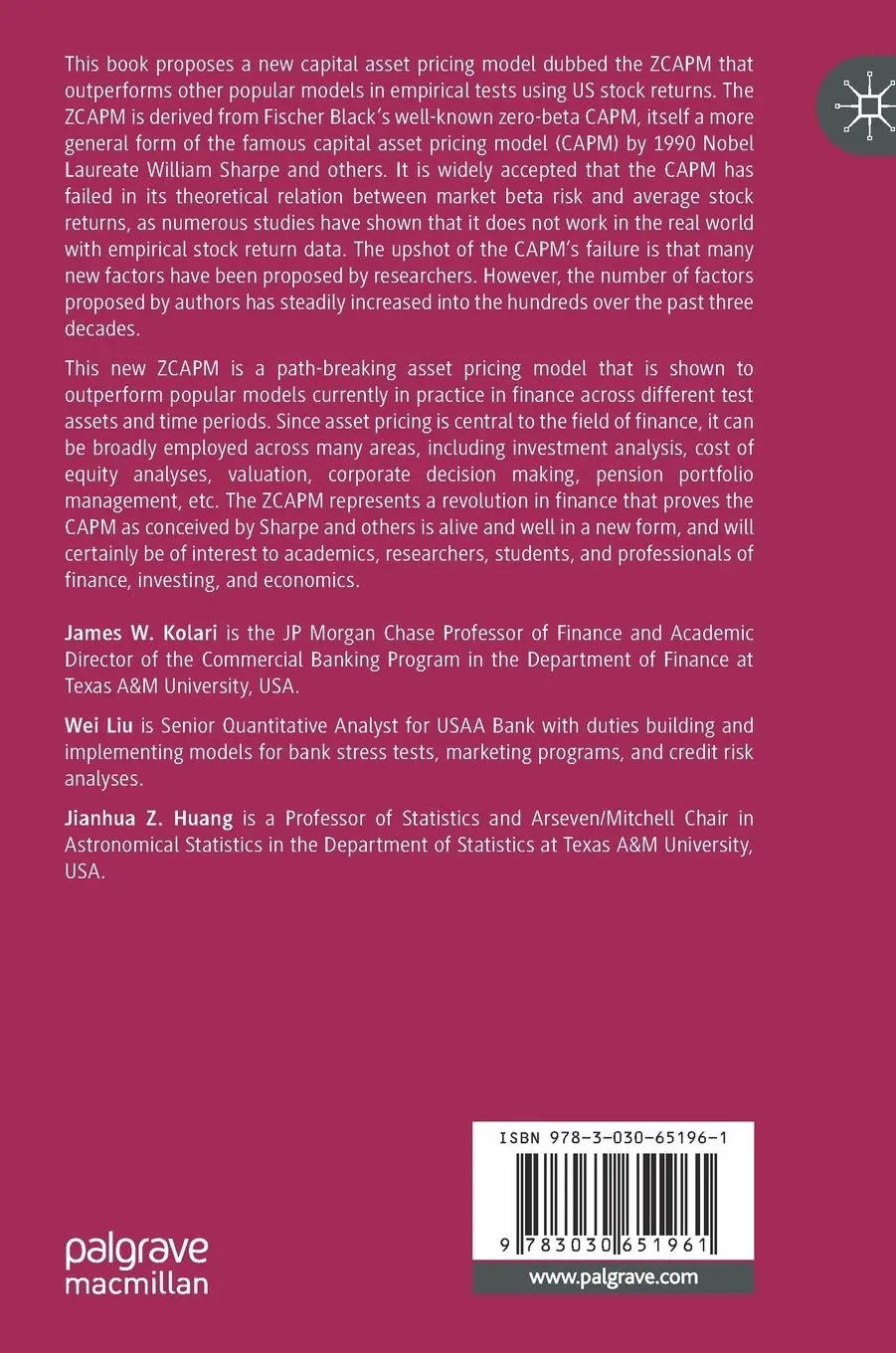 Rückseite: 9783030651961 | A New Model of Capital Asset Prices | Theory and Evidence | Buch
