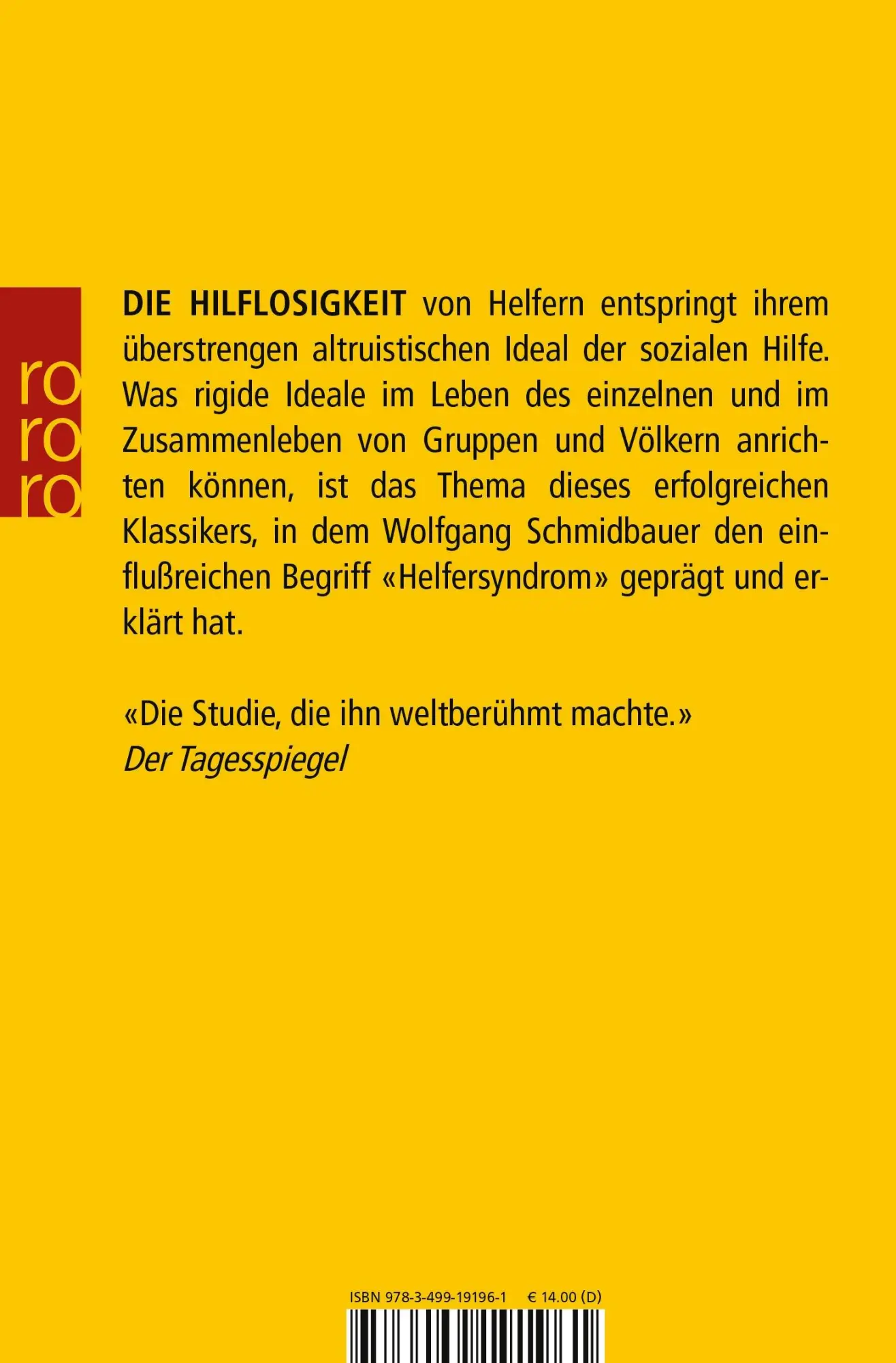 Rückseite: 9783499191961 | Hilflose Helfer | Wolfgang Schmidbauer | Taschenbuch | 251 S. | 1992
