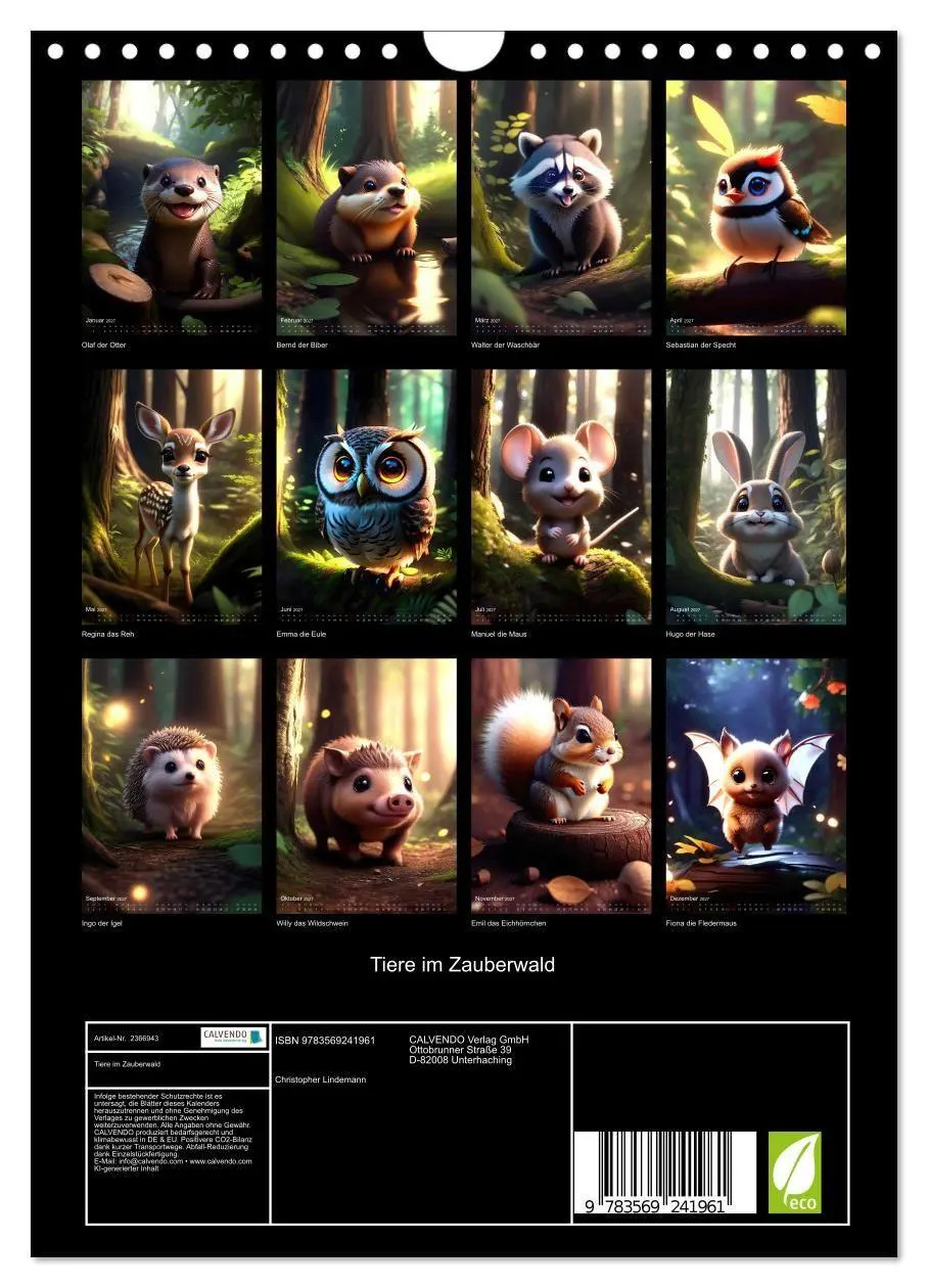 Bild: 9783569241961 | Tiere im Zauberwald (Wandkalender 2027 DIN A4 hoch), CALVENDO...
