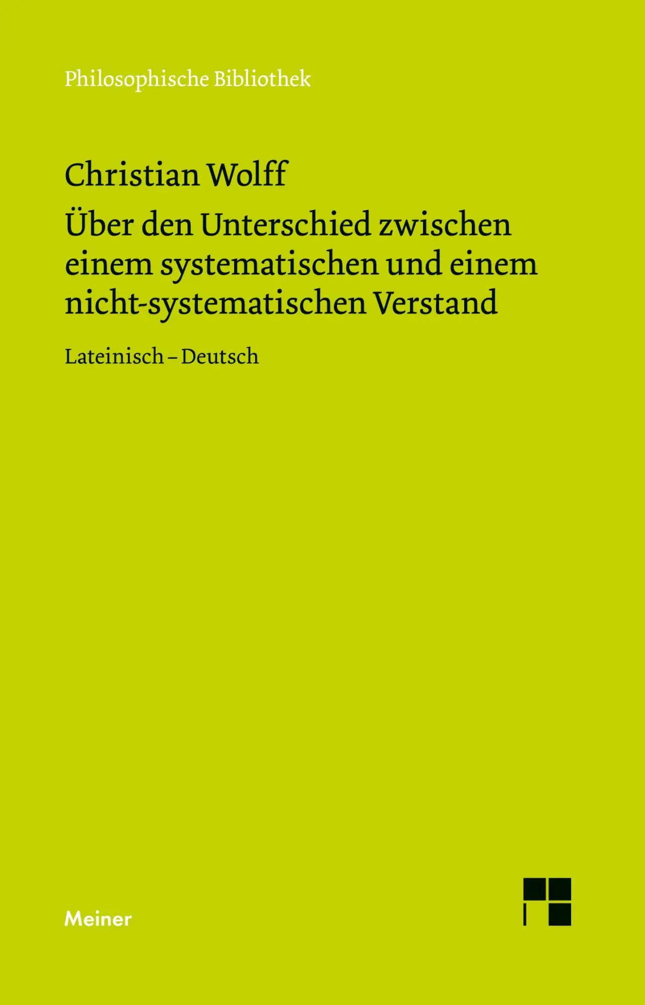 Cover: 9783787351961 | Über den Unterschied zwischen dem systematischen und dem...
