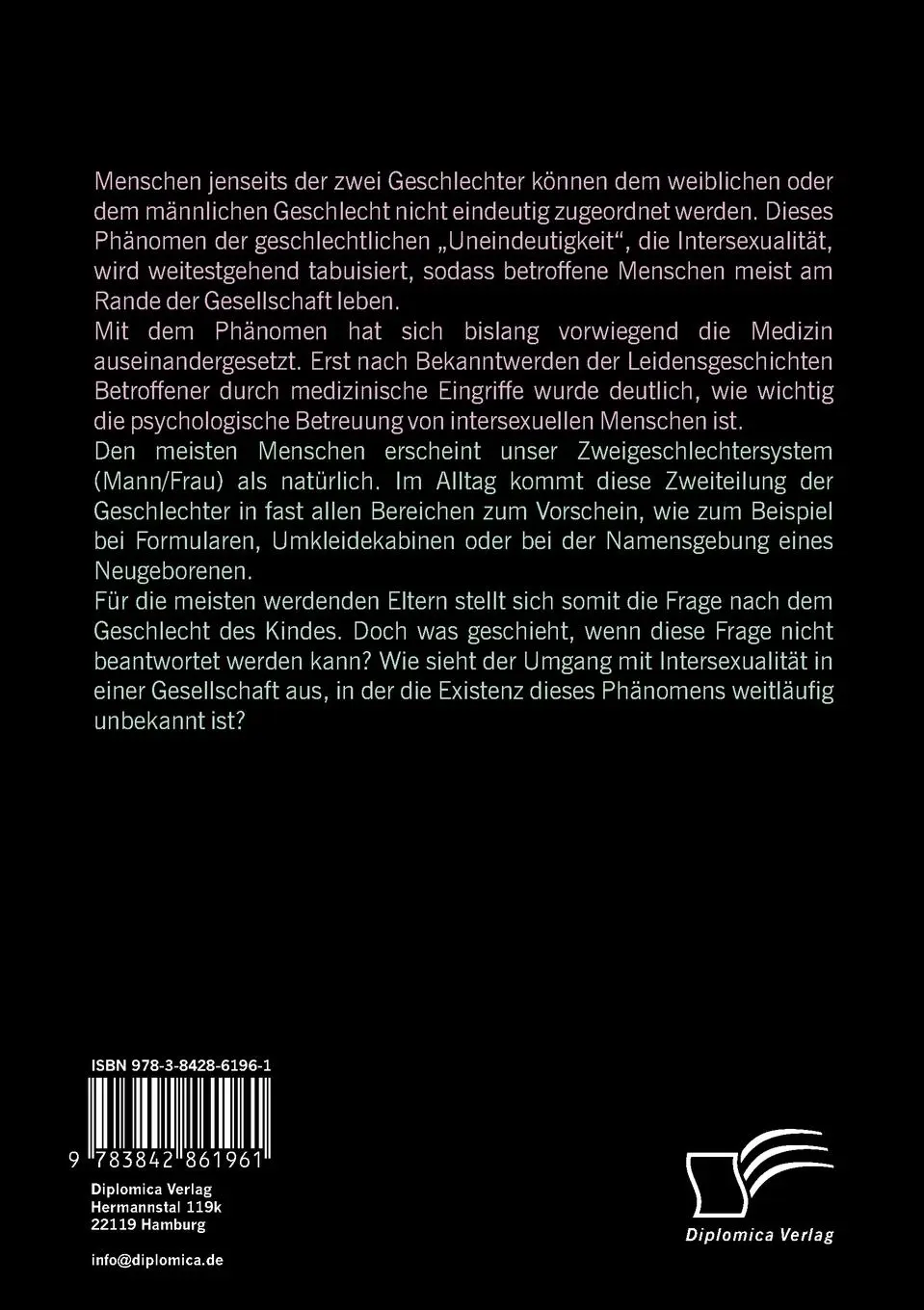 Rückseite: 9783842861961 | Jenseits der zwei Geschlechter: Wenn nicht sein kann, was nicht...