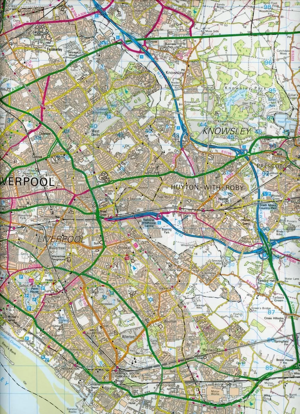 Bild: 9780319262061 | Liverpool, Southport &amp; Wigan | Ordnance Survey | (Land-)Karte | 2016