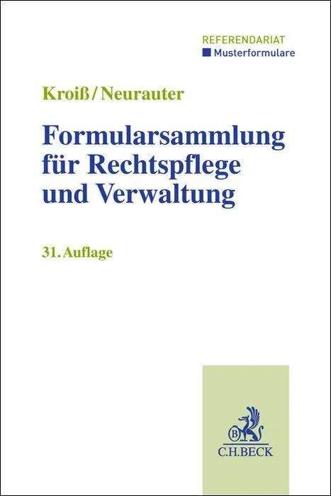 Cover: 9783406842061 | Formularsammlung für Rechtspflege und Verwaltung | Böhme (u. a.) | IX