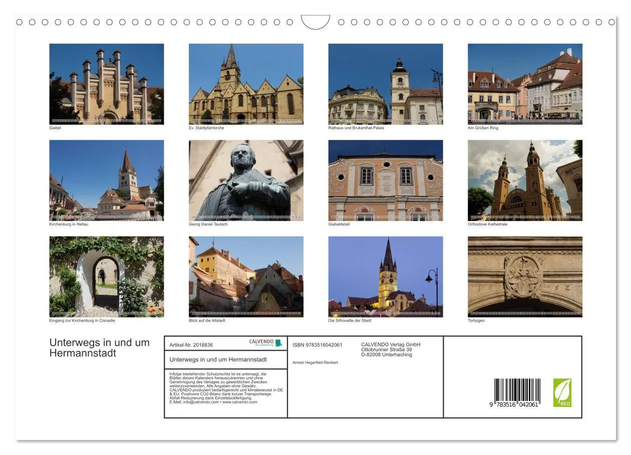 Bild: 9783516042061 | Unterwegs in und um Hermannstadt (Wandkalender 2026 DIN A3 quer),...