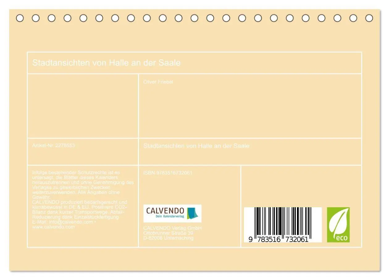 Bild: 9783516732061 | Stadtansichten von Halle an der Saale (Tischkalender 2026 DIN A5...