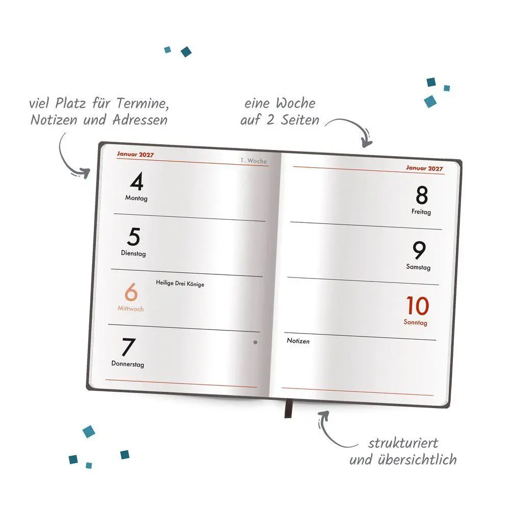 Bild: 4251901512161 | TRÖTSCH - Taschenkalender A7 Soft Touch Anthrazit 2027 | KG | Kalender