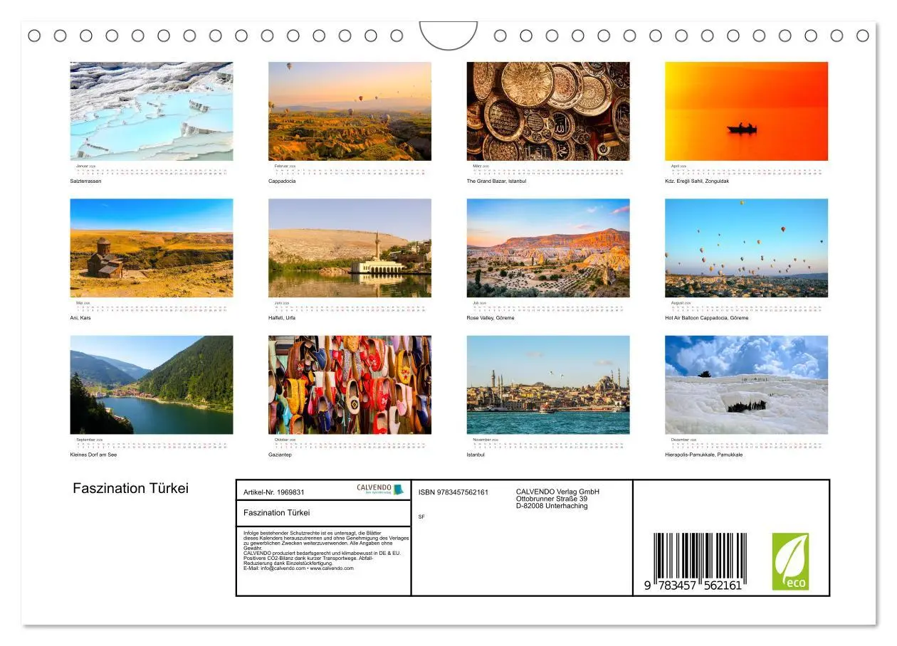 Bild: 9783457562161 | Faszination Türkei (Wandkalender 2026 DIN A4 quer), CALVENDO...