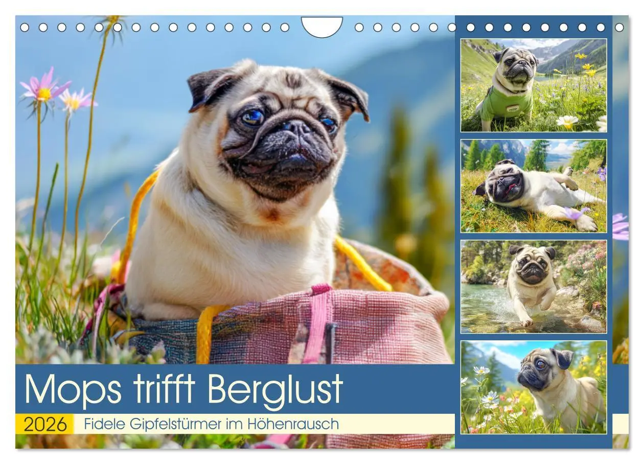 Cover: 9783457942161 | Mops trifft Berglust. Fidele Gipfelstürmer im Höhenrausch...