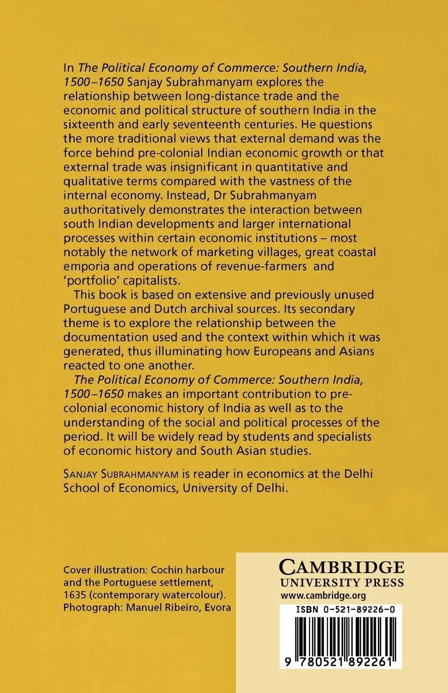 Rückseite: 9780521892261 | The Political Economy of Commerce | Southern India 1500 1650 | Buch