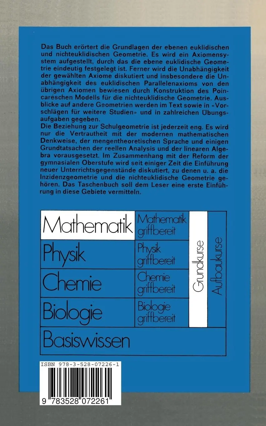 Rückseite: 9783528072261 | Ebene Geometrie | Ernst Kunz | Taschenbuch | Paperback | ix | Deutsch