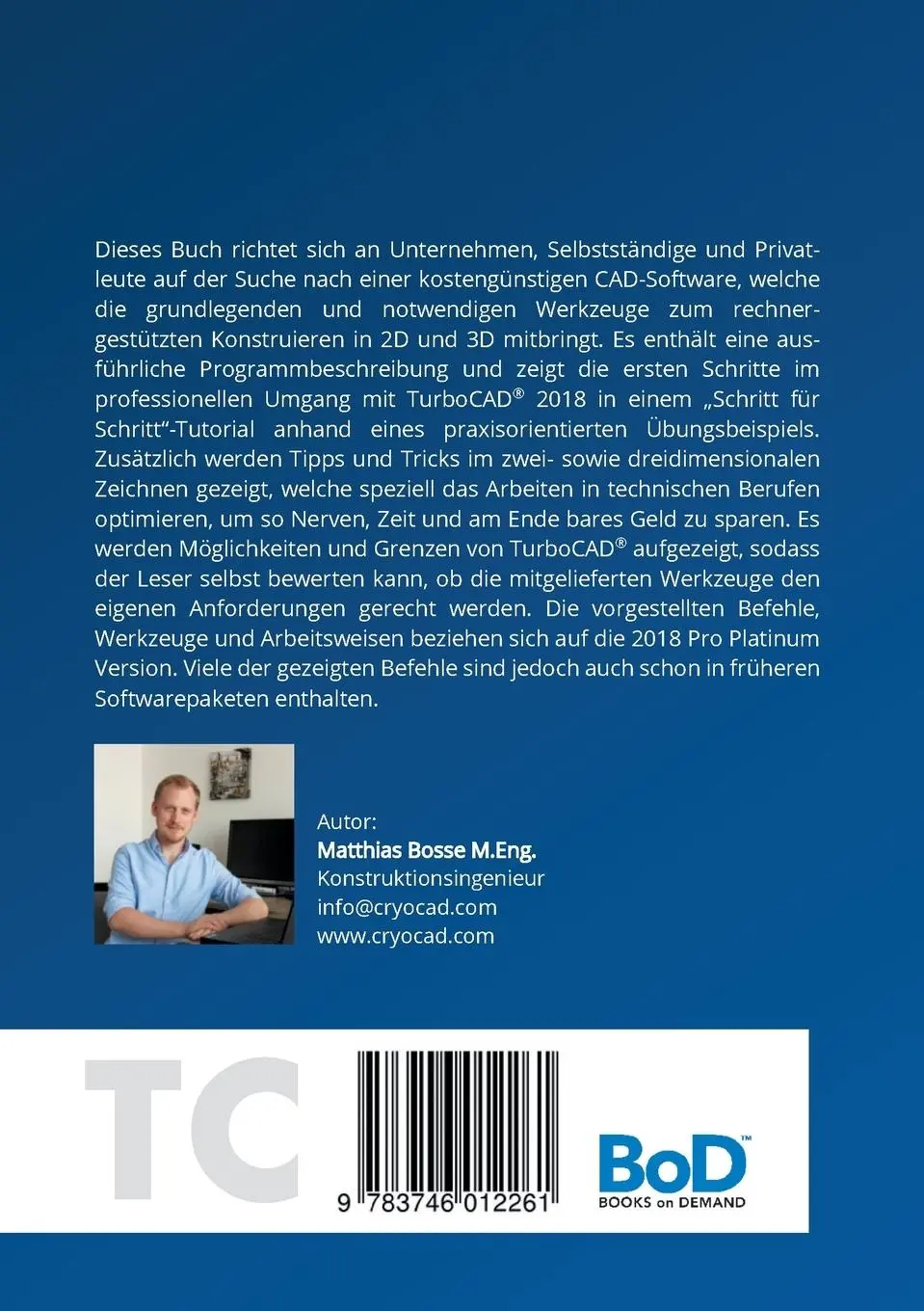 Rückseite: 9783746012261 | Die Verwendung von TurboCAD in technischen Berufen | Matthias Bosse