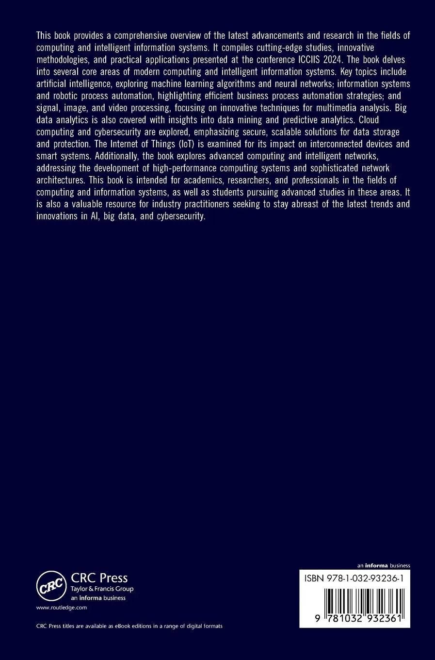 Rückseite: 9781032932361 | Computer Science Engineering | Gururaj H L (u. a.) | Buch | Englisch