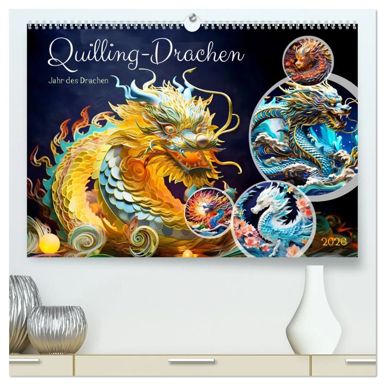 Cover: 9783457472361 | Quilling-Drachen - Jahr des Drachen (hochwertiger Premium...